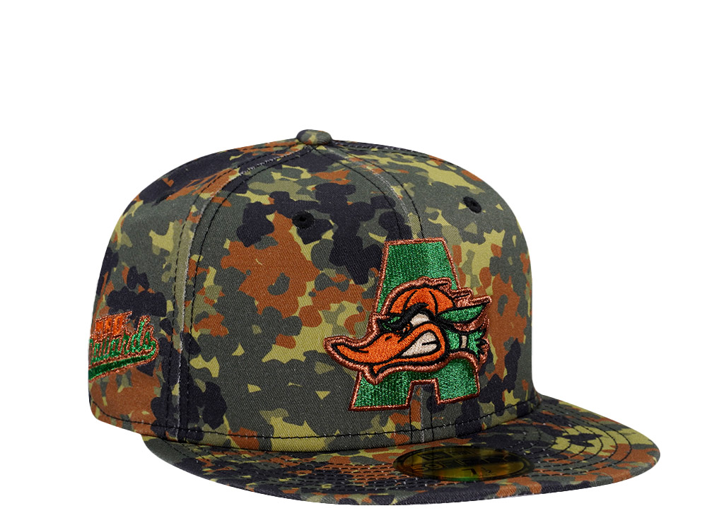 New Era Arkansas Travelers Mad Mallards Flecktarn Copper Edition 59Fifty Fitted Gorra
