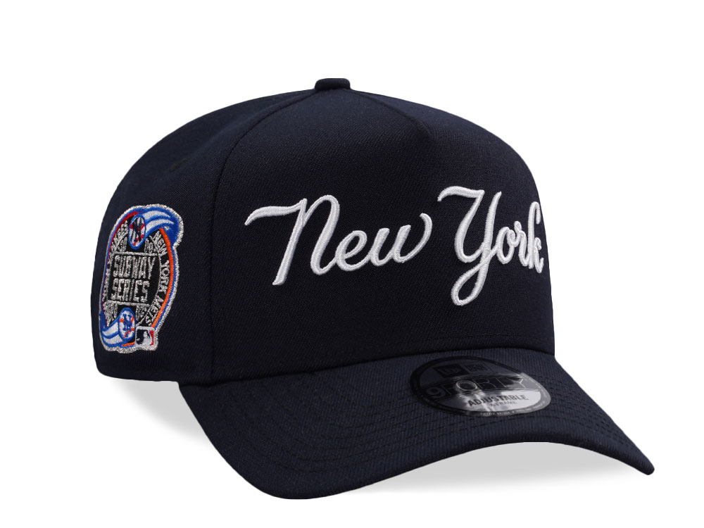 New Era New York Yankees Subway Series Navy Script Edition 9Forty A Frame Snapback Gorra