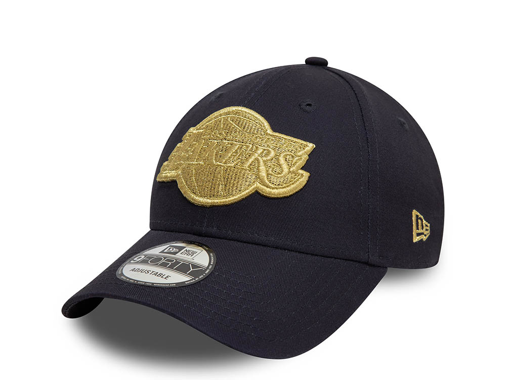 New Era Los Angeles Lakers Metallic Navy 9Forty Strapback Gorra