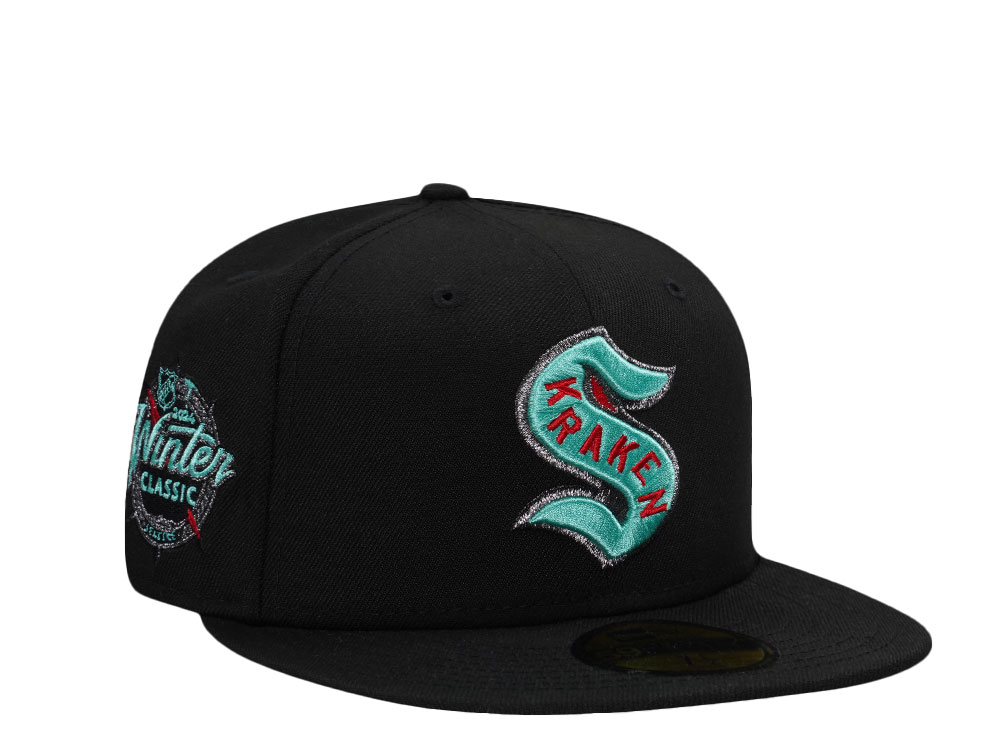 New Era Seattle Kraken Winterclassic 2024 Liquid Titanium Black Edition 59Fifty Fitted Gorra