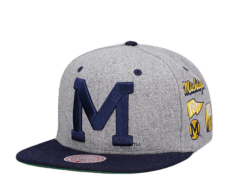 Mitchell & Ness University of Michigan NCAA Melton Patch Snapback Gorra