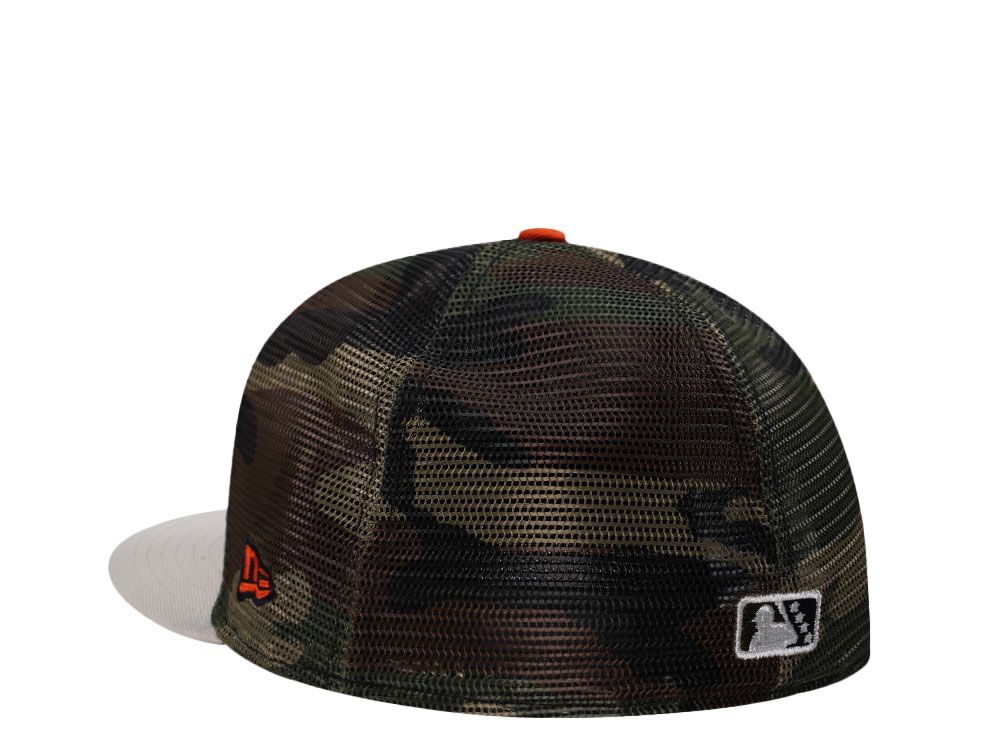 New Era Gwinnett Stripers Camouflage Mesh Edition 59Fifty Trucker Fitted Gorra