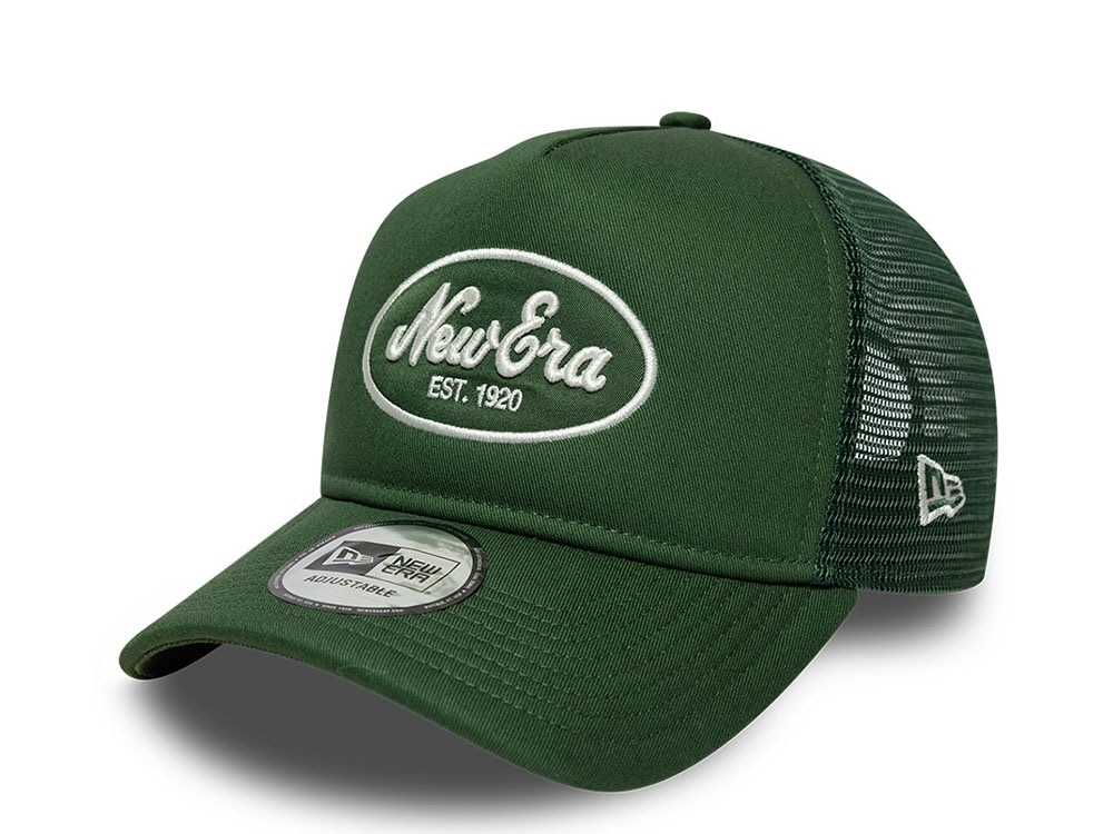 New Era Oval Foam Patch Dark Green Edition 9Forty A Frame Trucker Snapback Gorra