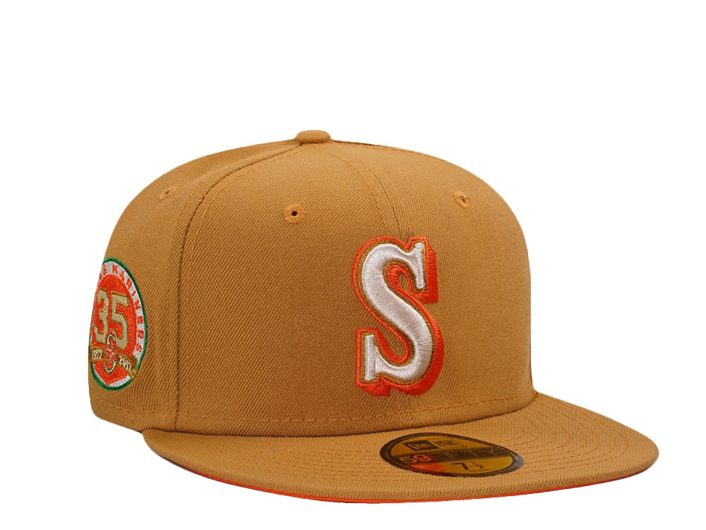 New Era Seattle Mariners 35th Anniversary Panama Orange Edition 59Fifty Fitted Gorra