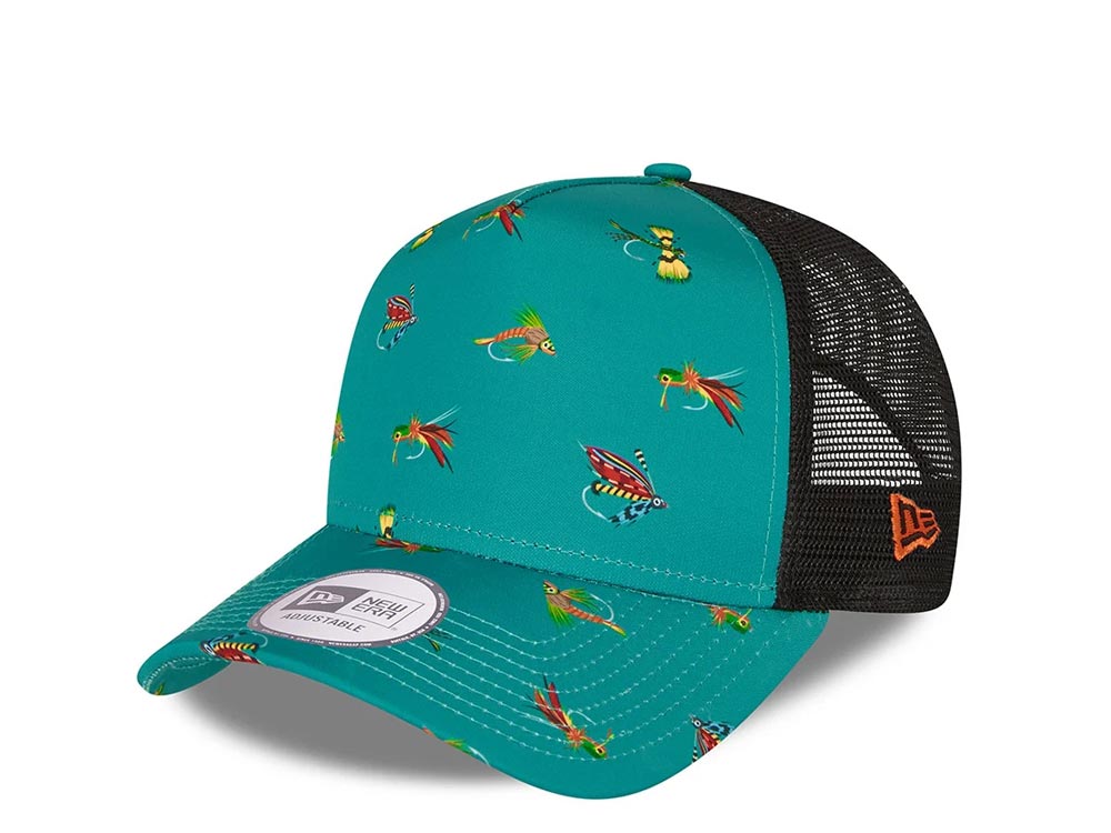 New Era Summer Fishing Petrol A Frame Trucker Snapback Gorra
