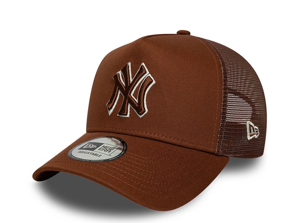 New Era New York Yankees Outline Brown Prime Edition 9Forty A Frame Trucker Snapback Gorra