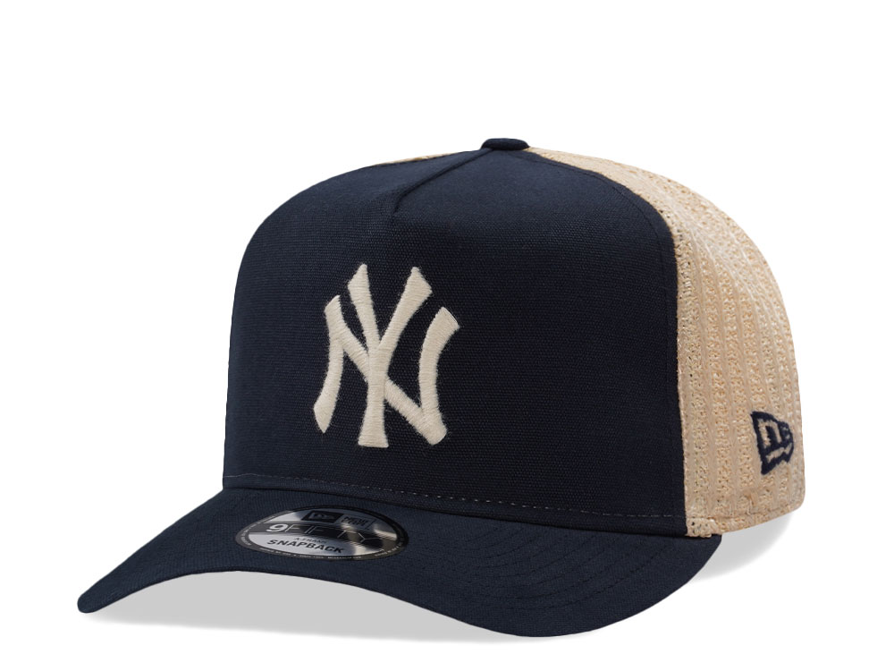 New Era New York Yankees Grained Navy Edition 9Fifty Trucker A Frame Snapback Gorra