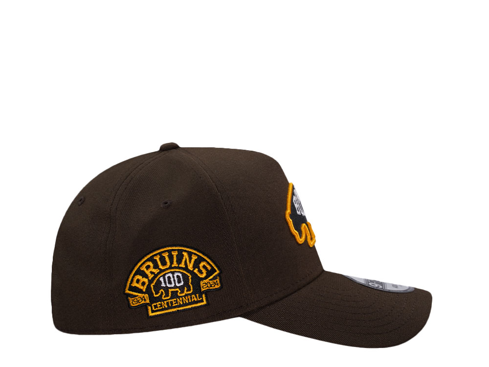 New Era Boston Bruins Centennial Walnut Prime Edition 9Forty A Frame Snapback Gorra
