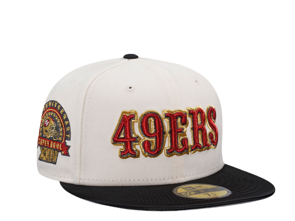 New Era San Francisco 49ers 30th Anniversary Chrome Satin Brim Two Tone Edition 59Fifty Fitted Gorra