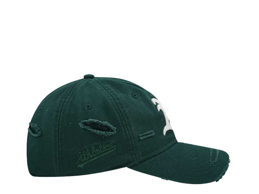 New Era Oakland Athletics Dark Green Washed Distress 9Twenty Strapback Gorra