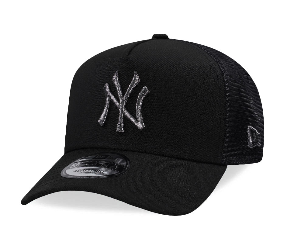New Era New York Yankees Black Metallic Trucker Edition 9Forty A Frame Snapback Gorra