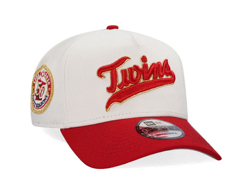 New Era Minnesota Twins 50th Anniversary Chrome Two Tone Edition 9Forty A Frame Snapback Gorra