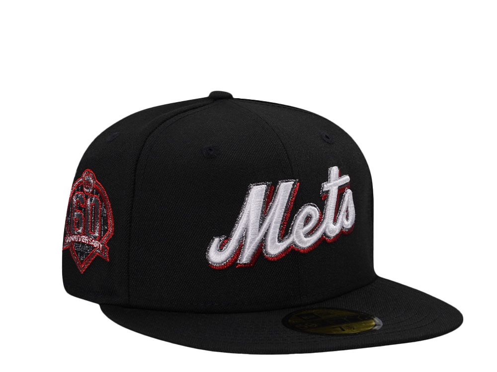 New Era New York Mets 60th Anniversary Titanium Red Metallic Edition 59Fifty Fitted Gorra