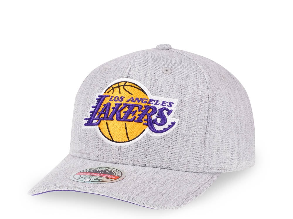Mitchell & Ness Los Angeles Lakers Heather Gray Red Line Flex Snapback Gorra