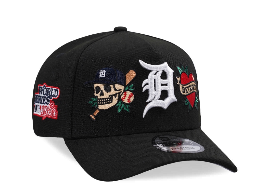 New Era Detroit Tigers World Series 1984 Tattoo Black Prime Edition 9Forty A Frame Snapback Gorra