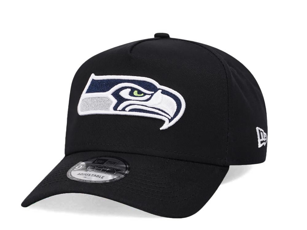 New Era Seattle Seahawks All Black 9Forty A Frame Snapback Gorra