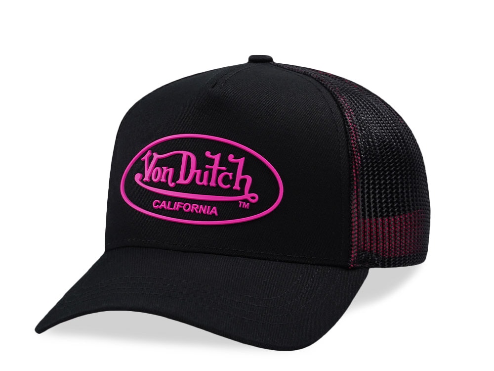 Von Dutch Oval Patch Black Pink Edition Trucker Snapback Gorra