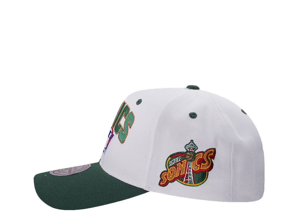 Mitchell & Ness Seattle Supersonics NBA Playoffs 1996 Chrome Two Tone Editon Pro Crown Fit Snapback Gorra