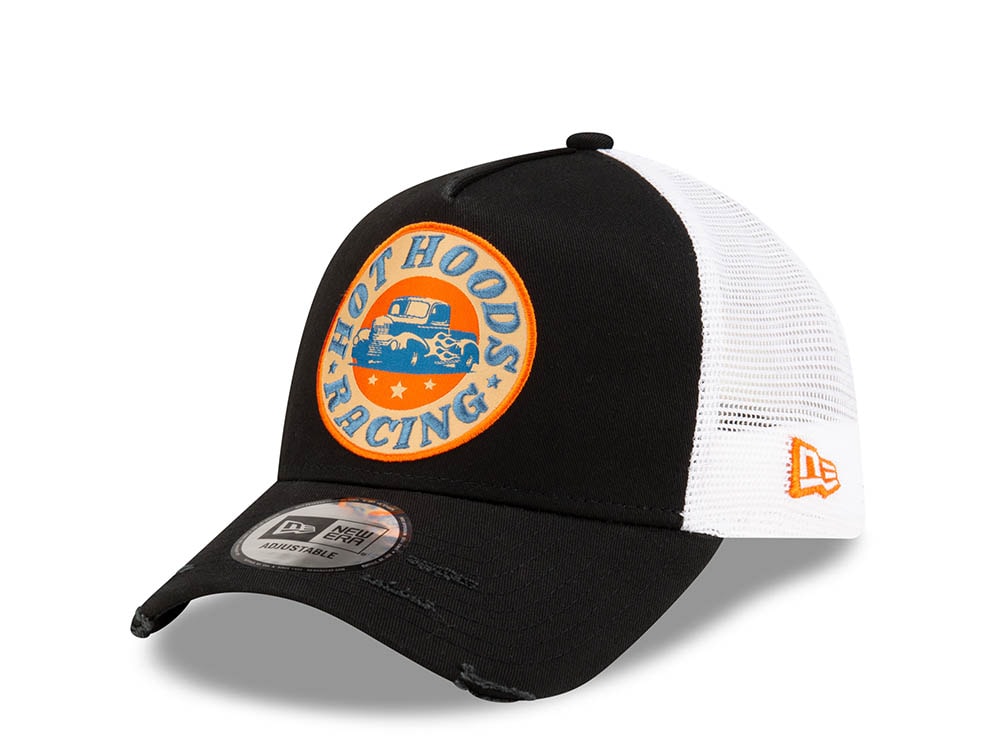 New Era Hot Hoods Racing Black Trucker A Frame Snapback Gorra