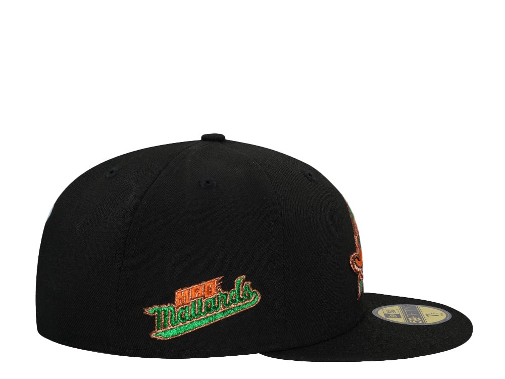New Era Arkansas Mad Mallards Black Metallic Edition 59Fifty Fitted Gorra