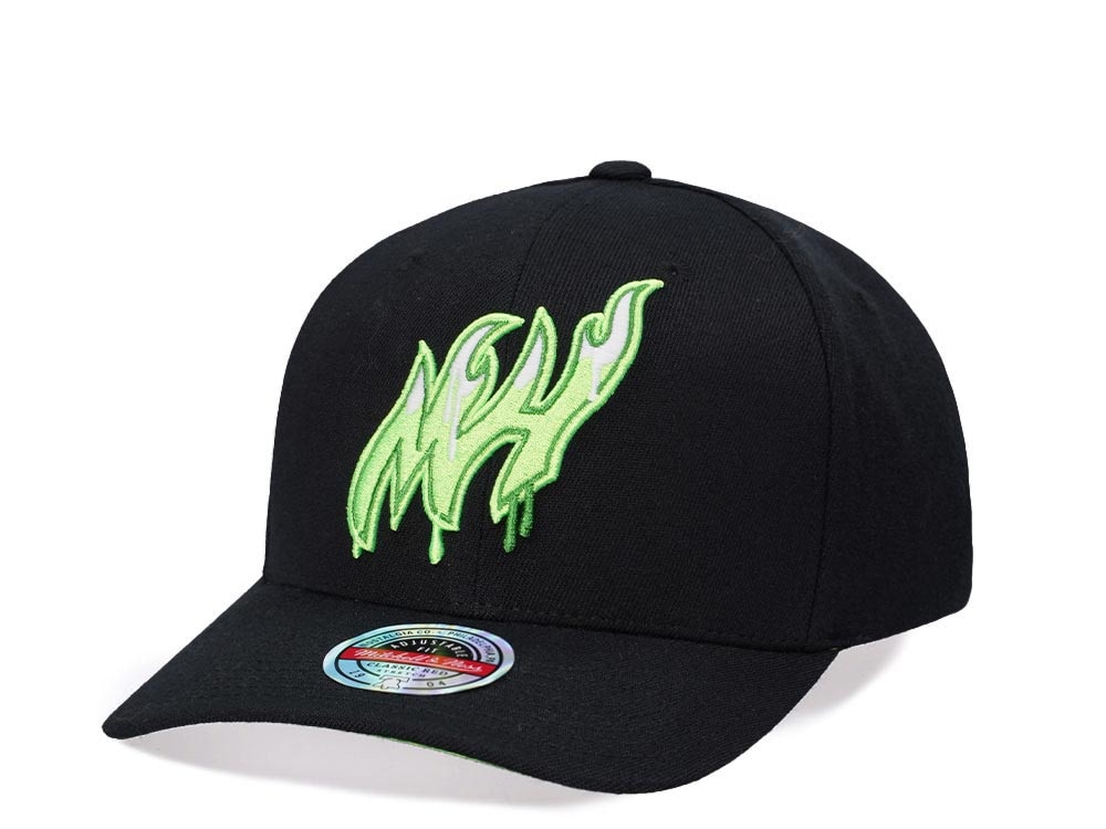 Mitchell & Ness Miami Heat Hardwood Classic Slime Drip Red Line Flex Snapback Gorra