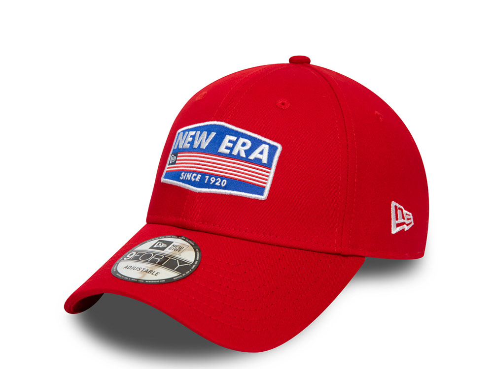 New Era NE USA Patch Red 9Forty Strapback Gorra