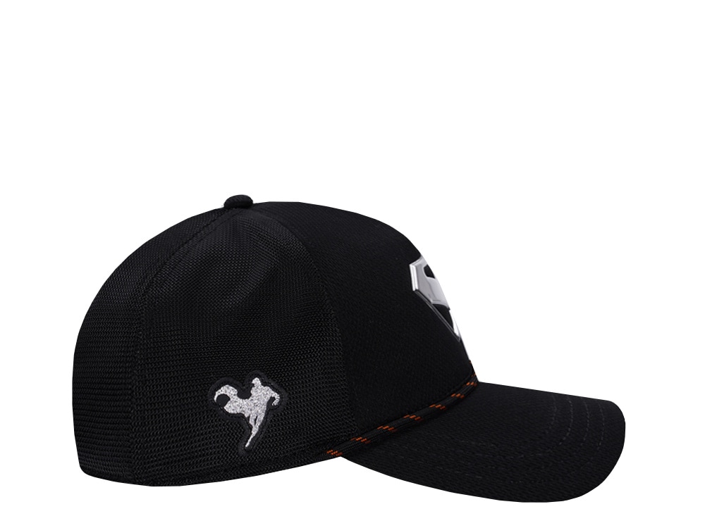 Capslab Superman Silver Logo Black Trucker Snapback Gorra
