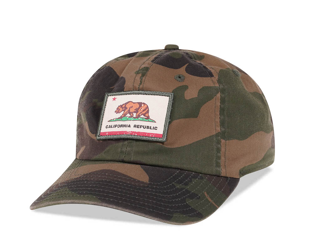 American Needle California Republic Camouflage Vintage Casual Strapback Gorra