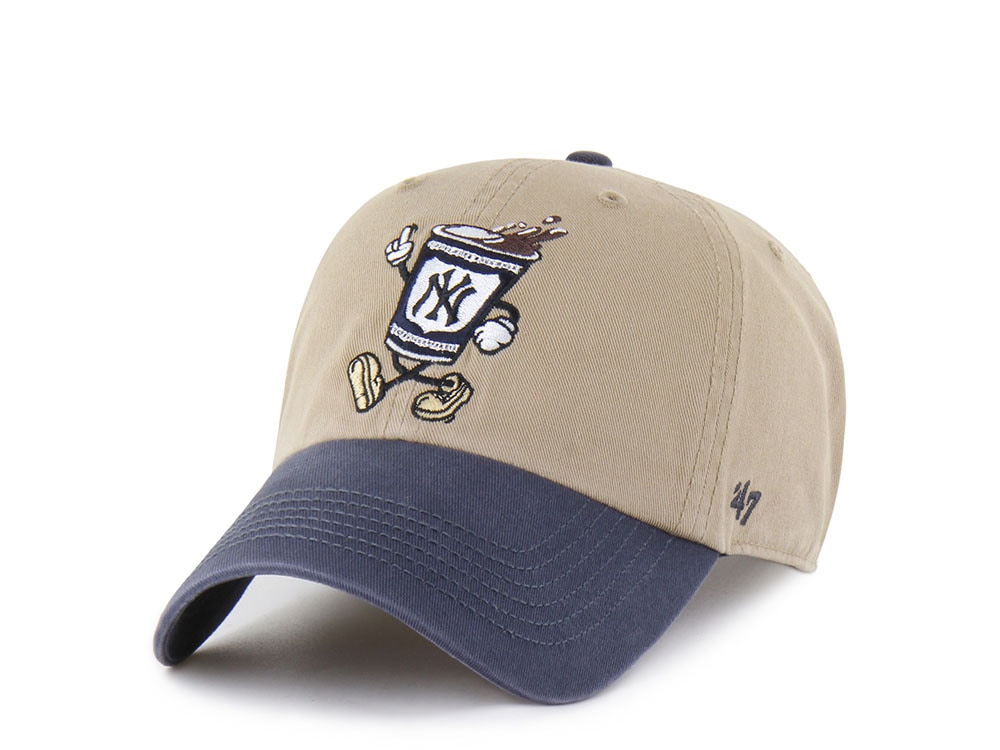 47Brand New York Yankees Khaki Cartoon Icon Edition Clean Up Strapback Gorra