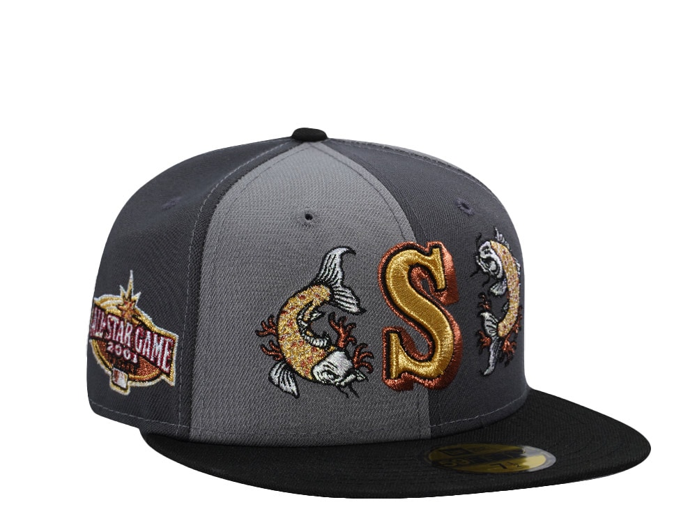 New Era Seattle Mariners All Star Game 2001 Gray Pinwheel Edition 59Fifty Fitted Gorra