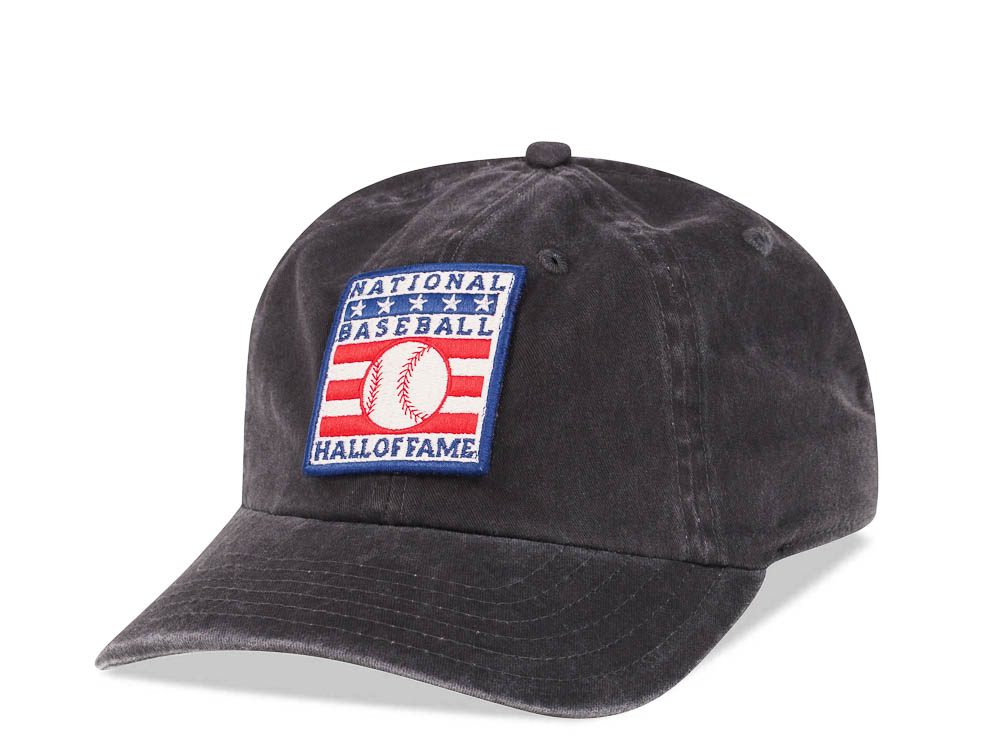 American Needle National Baseball Hall of Fame Black Vintage Casual Strapback Gorra