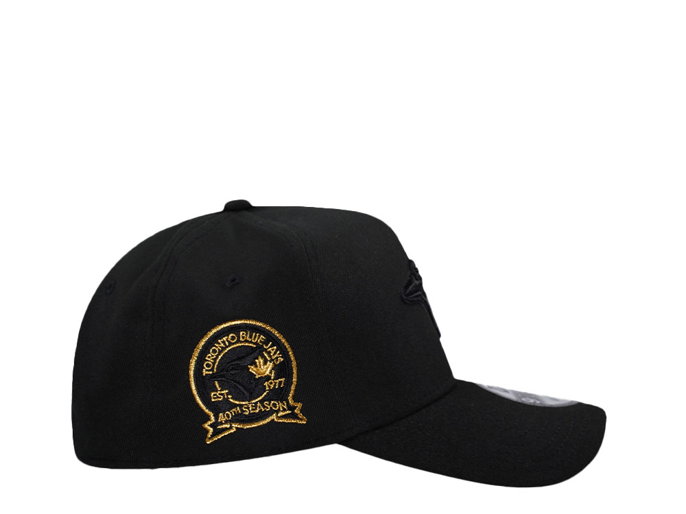 New Era Toronto Blue Jays 40th Season Black Gold 9Forty A Frame Snapback Gorra