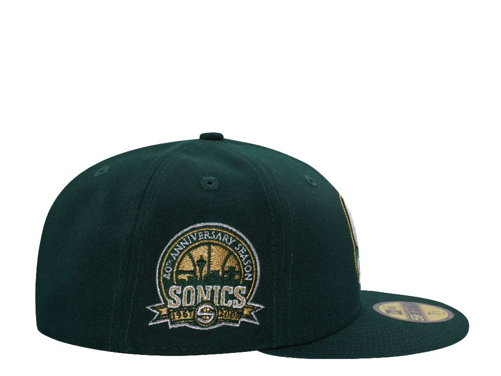 New Era Seattle Supersonics 40th Anniversary Dark Green Prime Edition 59Fifty Fitted Gorra