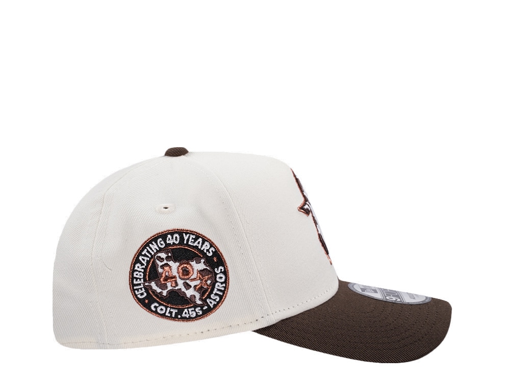New Era Houston Astros 40th Anniversary Cow Burnt Wood Two Tone Edition 9Forty A Frame Snapback Gorra