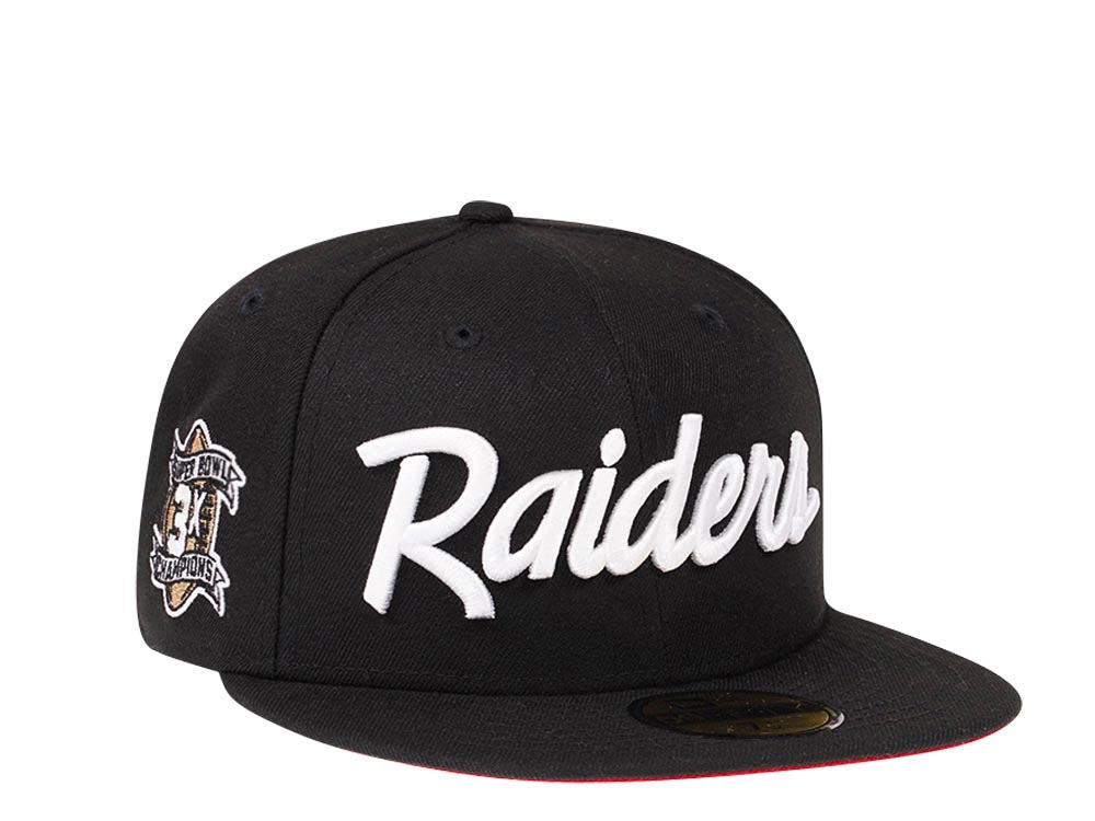 New Era Las Vegas Raiders 3x Super Bowl Champions Black and Red Edition 59Fifty Fitted Gorra