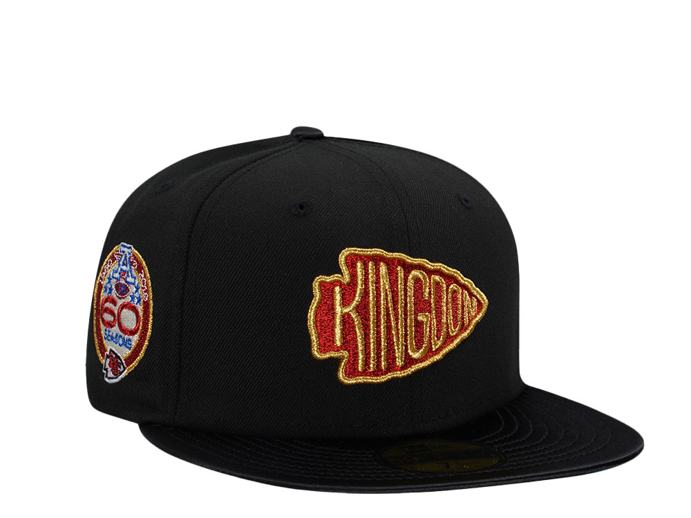 New Era Kansas City Chiefs 60 Seasons Black Satin Brim Prime Edition 59Fifty Fitted Gorra