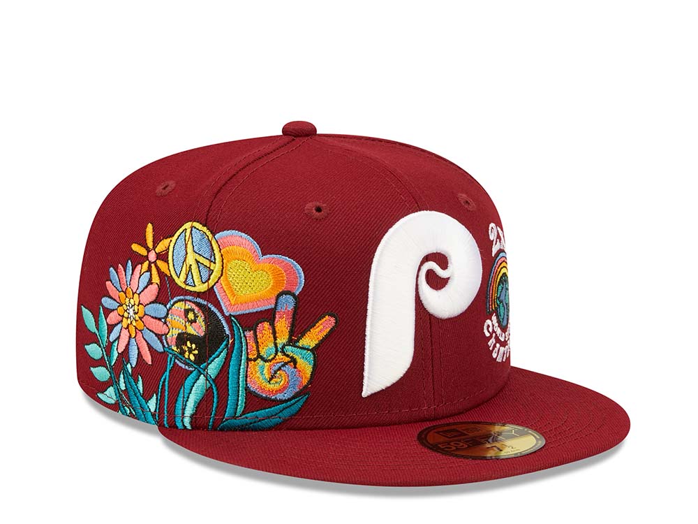 New Era Philadelphia Phillies 2x World Series Champions - Maroon Groovy Edition 59Fifty Fitted Gorra