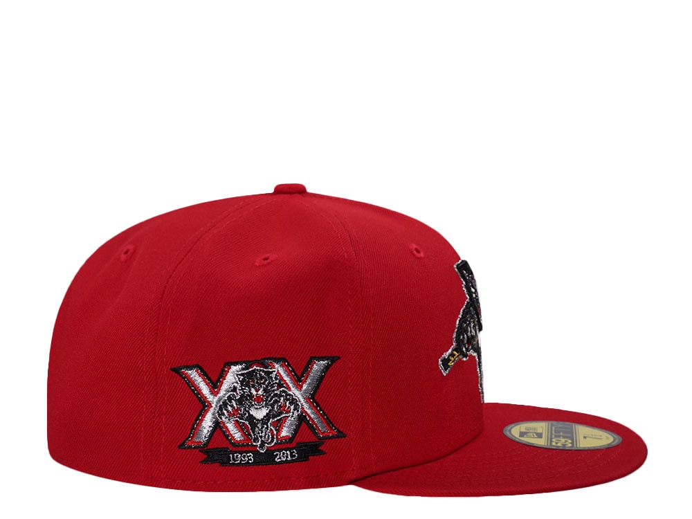New Era Florida Panthers 20th Anniversary Metallic Scarlet Red Prime Edition 59Fifty Fitted Gorra
