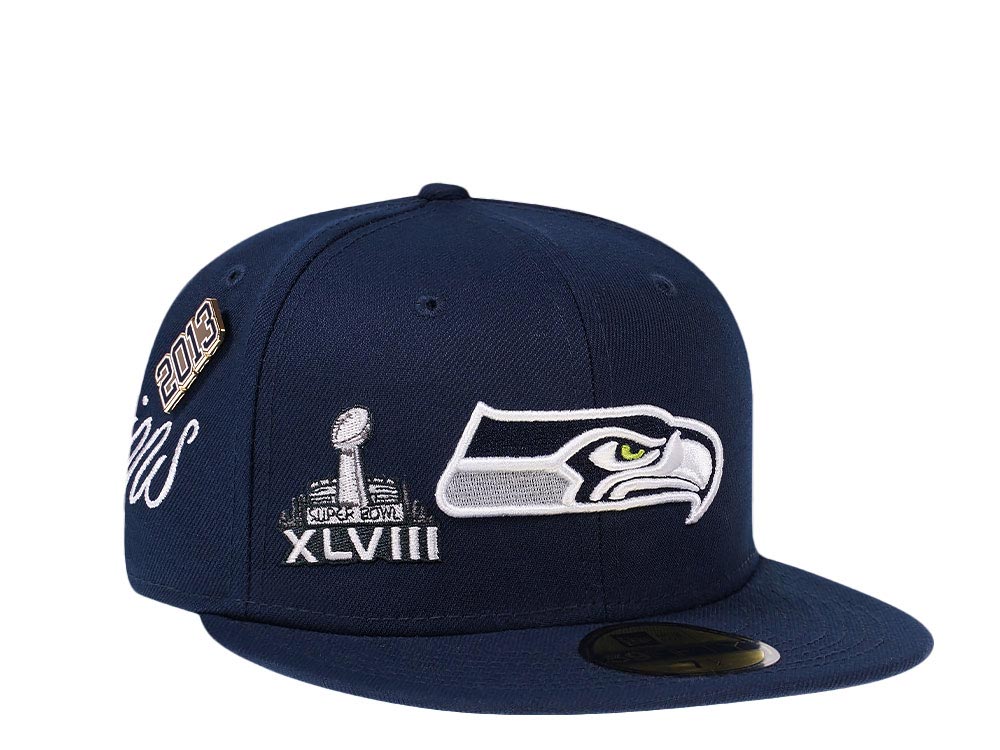 New Era Seattle Seahawks Historicchamps Navy 59Fifty Fitted Gorra