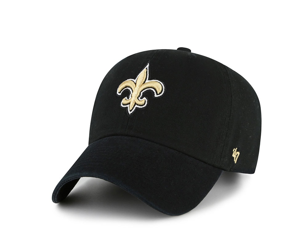 47Brand New Orleans Saints Black Classic Edition Clean Up Strapback Gorra