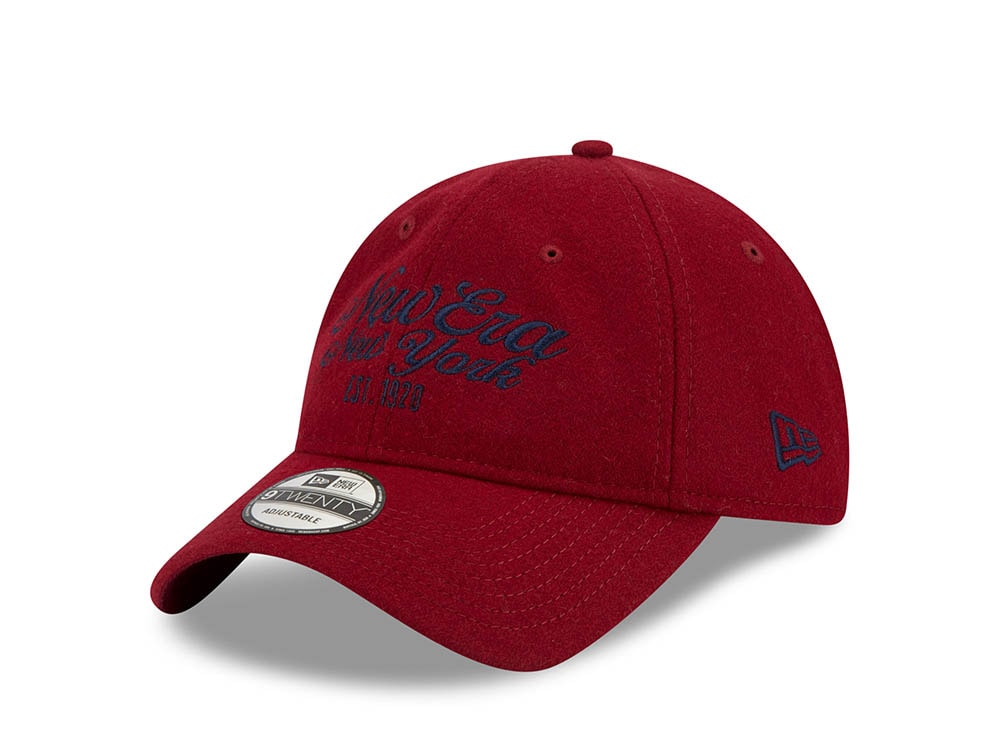 New Era Melton New York Est. 1920 Red 9Twenty Strapback Gorra