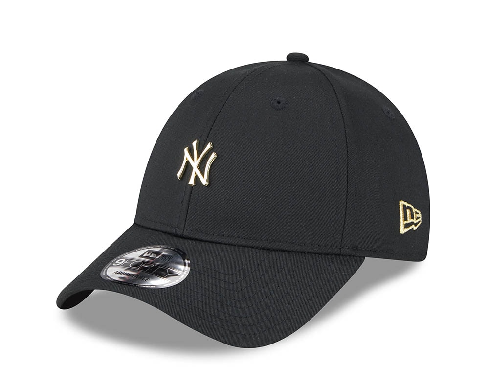 New Era New York Yankees Pin Black 9Forty Strapback Gorra