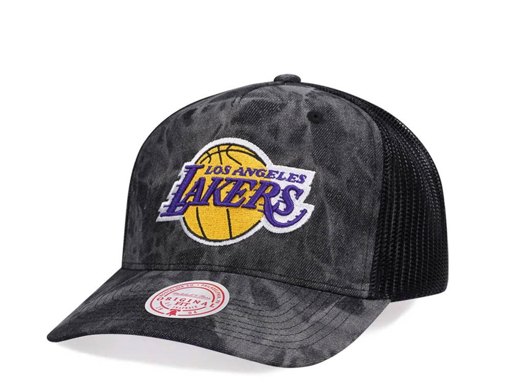 Mitchell & Ness Los Angeles Lakers Burnt Ends Black Trucker Snapback Gorra