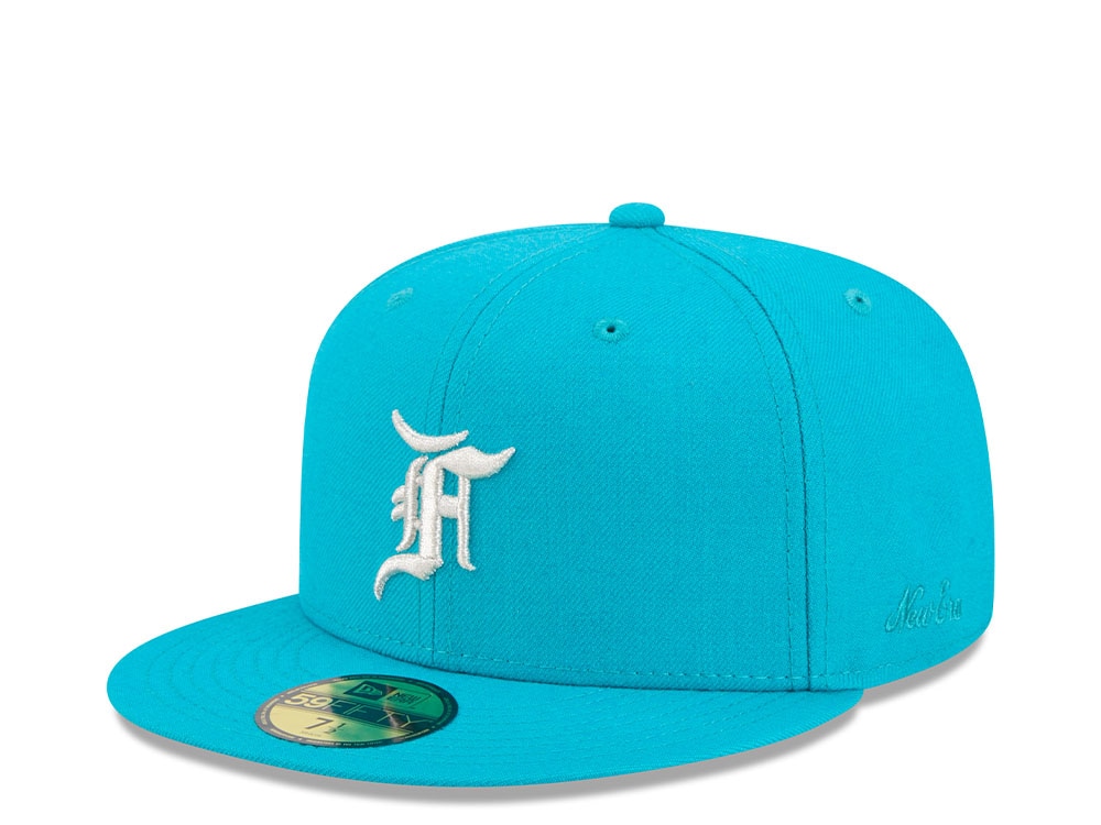 New Era Miami Marlins Fear of God Teal Essentials Classic Edition 59Fifty Fitted Gorra