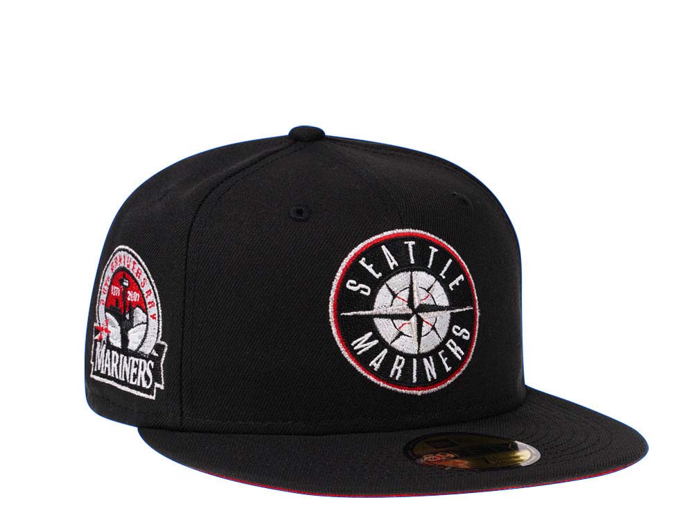 New Era Seattle Mariners 30th Anniversary Black and Red Prime Edition 59Fifty Fitted Gorra