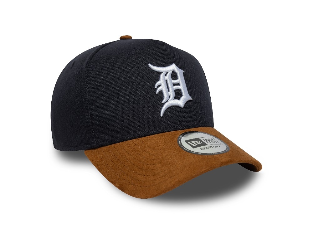 New Era Detroit Tigers Navy Suede Visor 9Forty A Frame Snapback Gorra