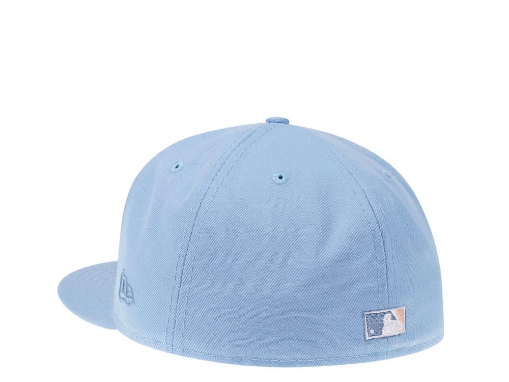 New Era Milwaukee Brewers 50th Anniversary Summer Sky Peach Edition 59Fifty Fitted Gorra