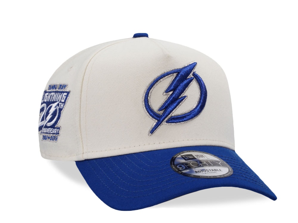 New Era Tampa Bay Lightning 20th Anniversary Chrome Two Tone Edition 9Forty A Frame Snapback Gorra