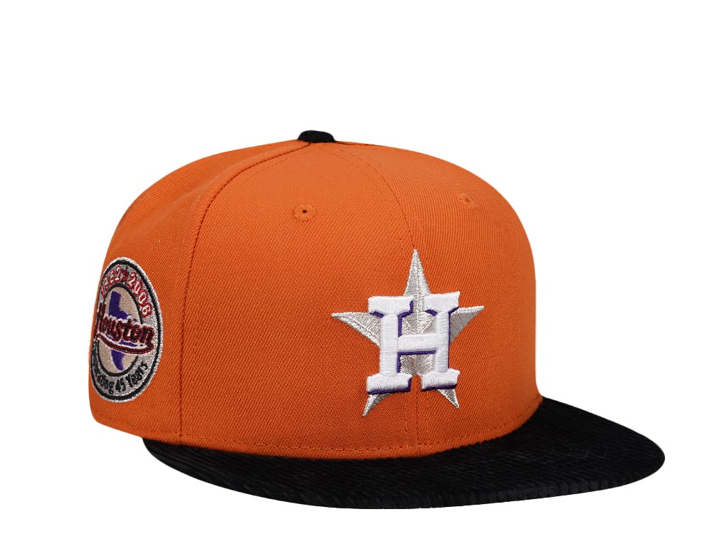New Era Houston Astros 45 Years Cord Visor Edition Orange 59Fifty Fitted Gorra