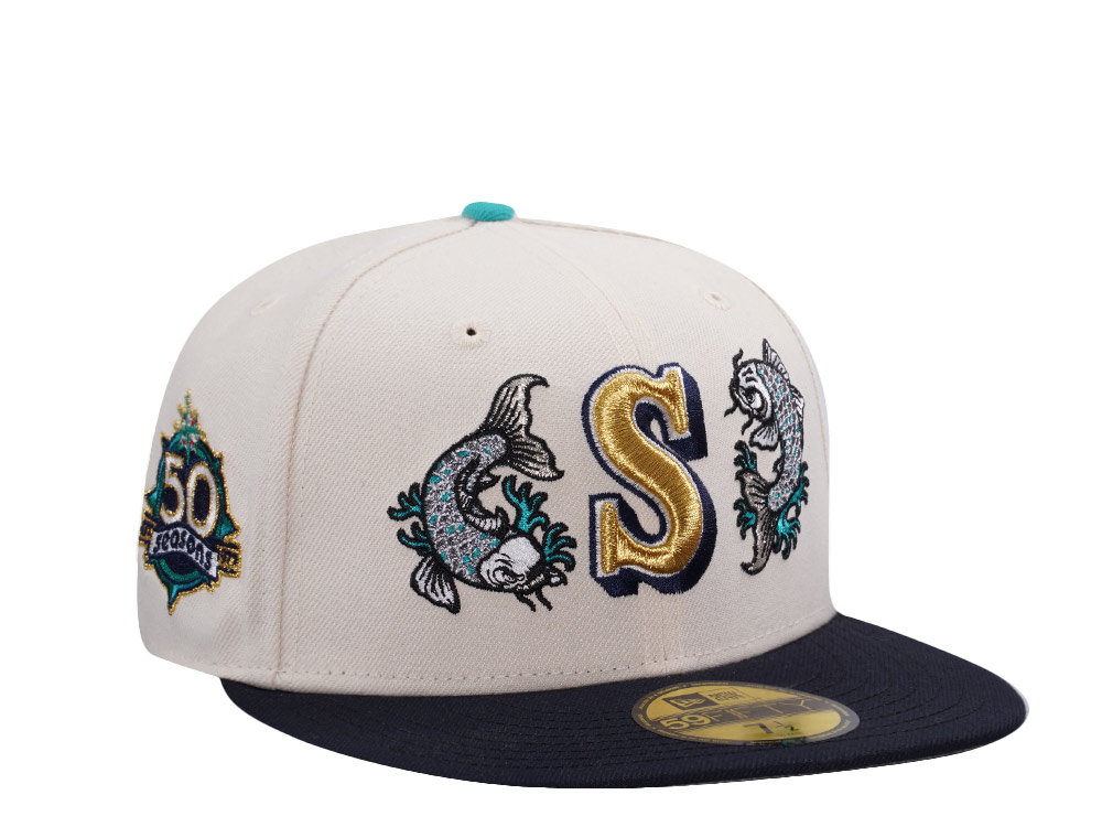 New Era Seattle Mariners 50th Anniversary Koi Chrome Two Tone Edition 59Fifty Fitted Gorra